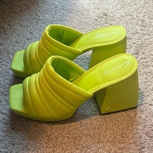 Circus by Sam Edelman Neon Lime Quilted Block Heel